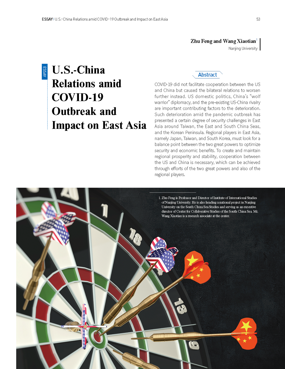 U.S.-China Relations amid COVID-19 Outbreak and Impact on East Asia